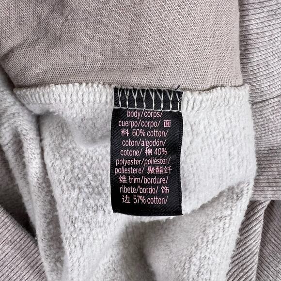 Vintage Victorias Secret Satin Lined Hoodie M | Gray Taupe Zip Up Y2K Loungewear - Picture 14 of 14